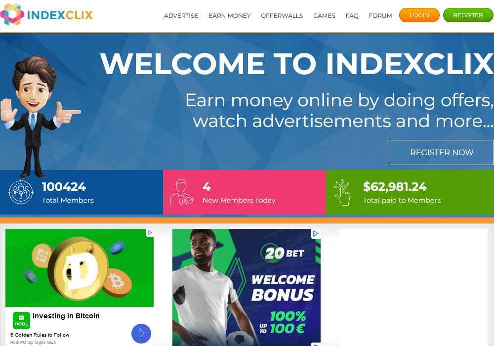 IndexClix - Watch Ads and Earn Real Cash